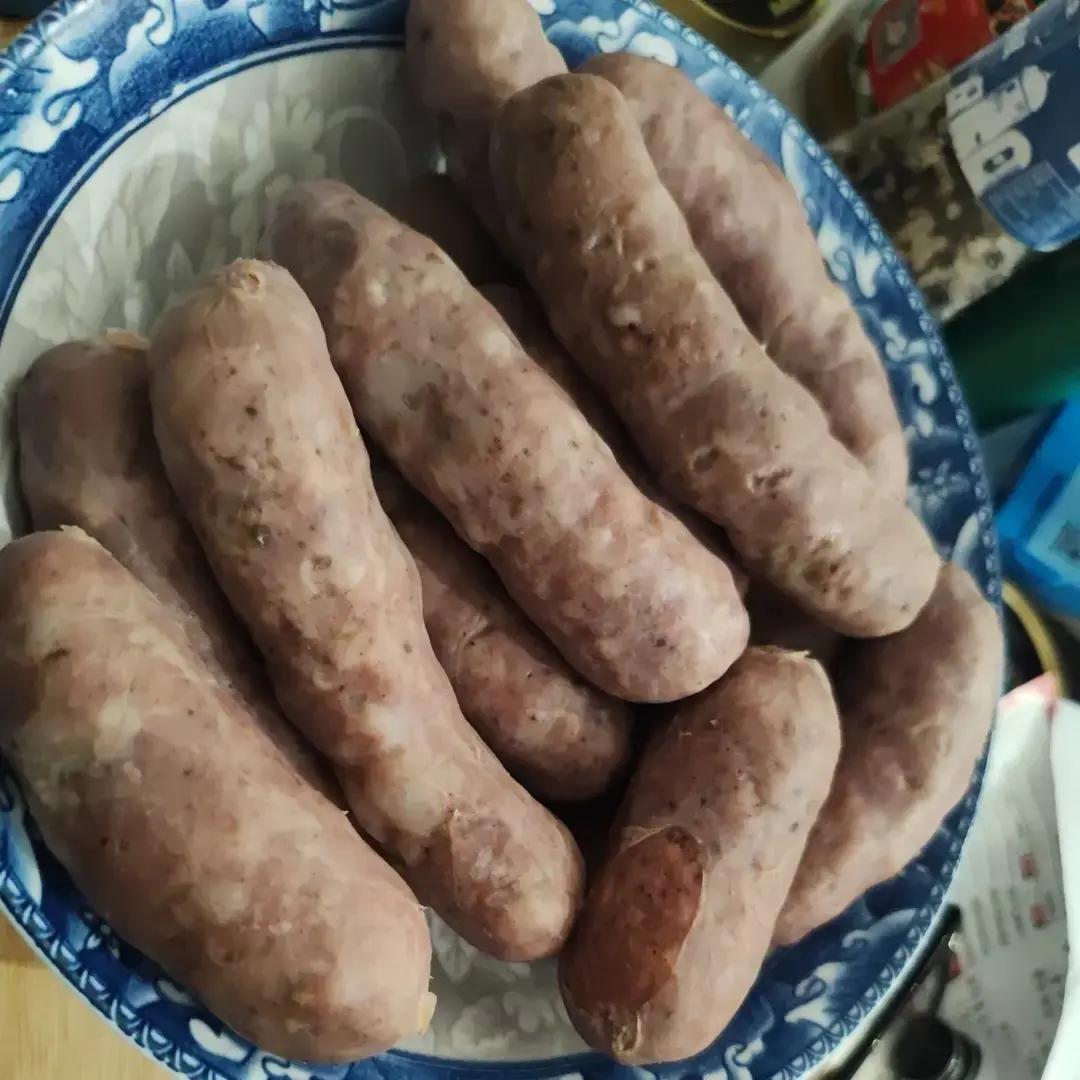 烤肠（自制脆皮肠，黑胡椒口味）