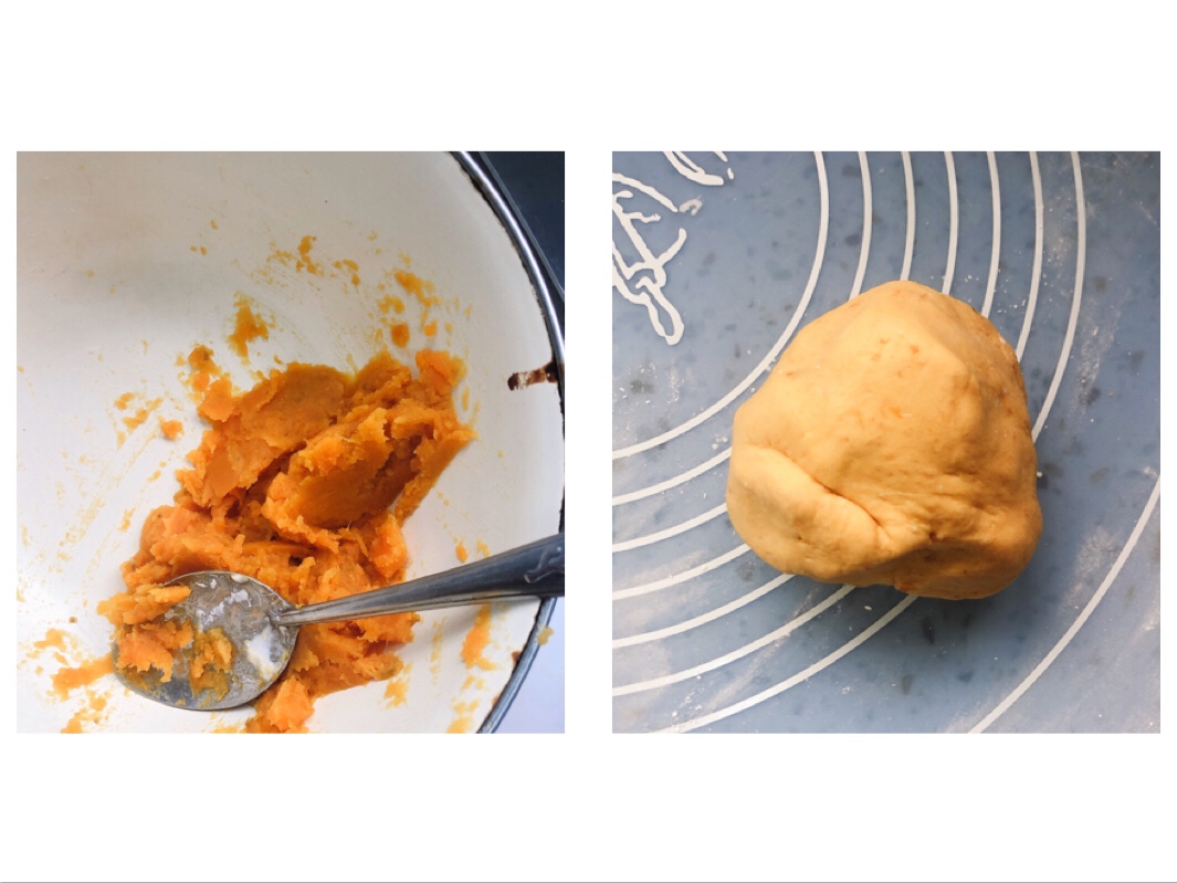 红薯芝士糯米饼 平底锅版的做法 步骤3