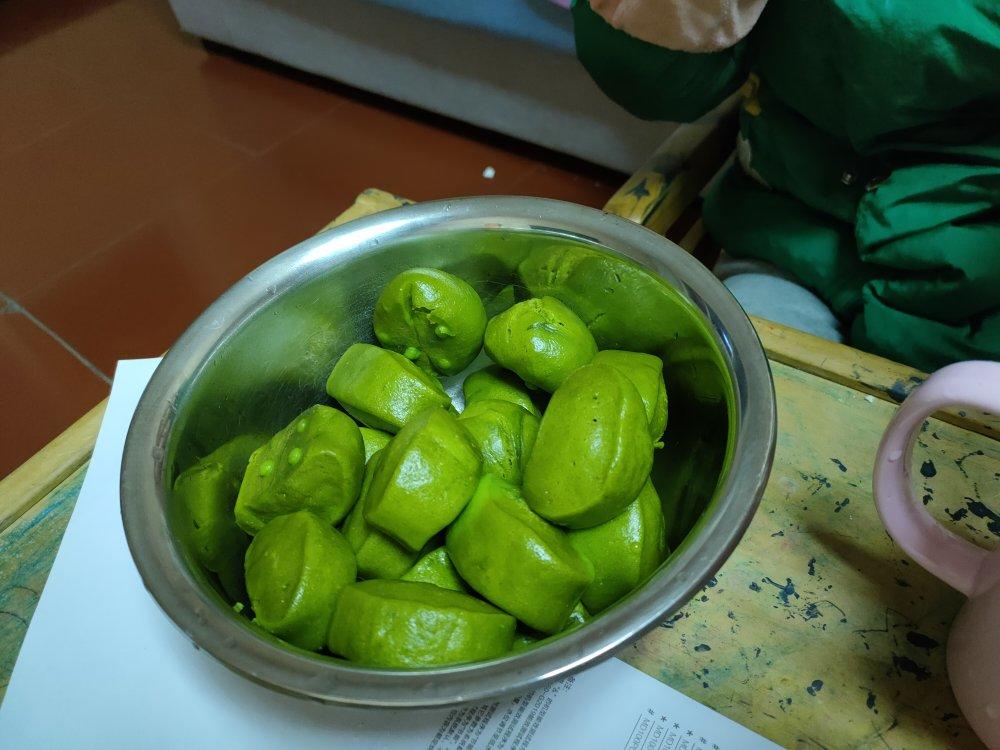 菠菜汁心形馒头 花卷（一次性发酵超治愈）