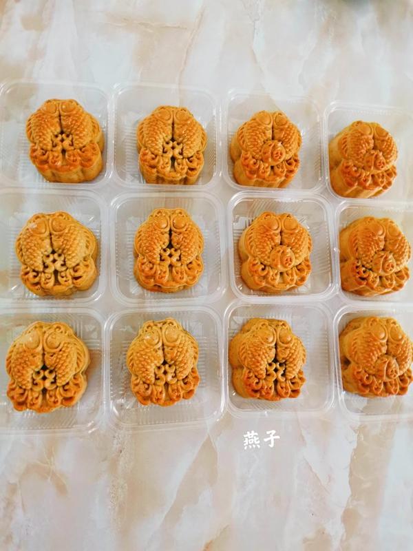 【原创】🔥伯爵红茶莲蓉（红豆沙）金沙肉松月饼