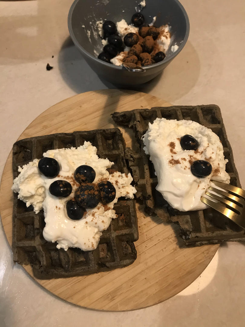 黑芝麻酒酿中式华夫饼