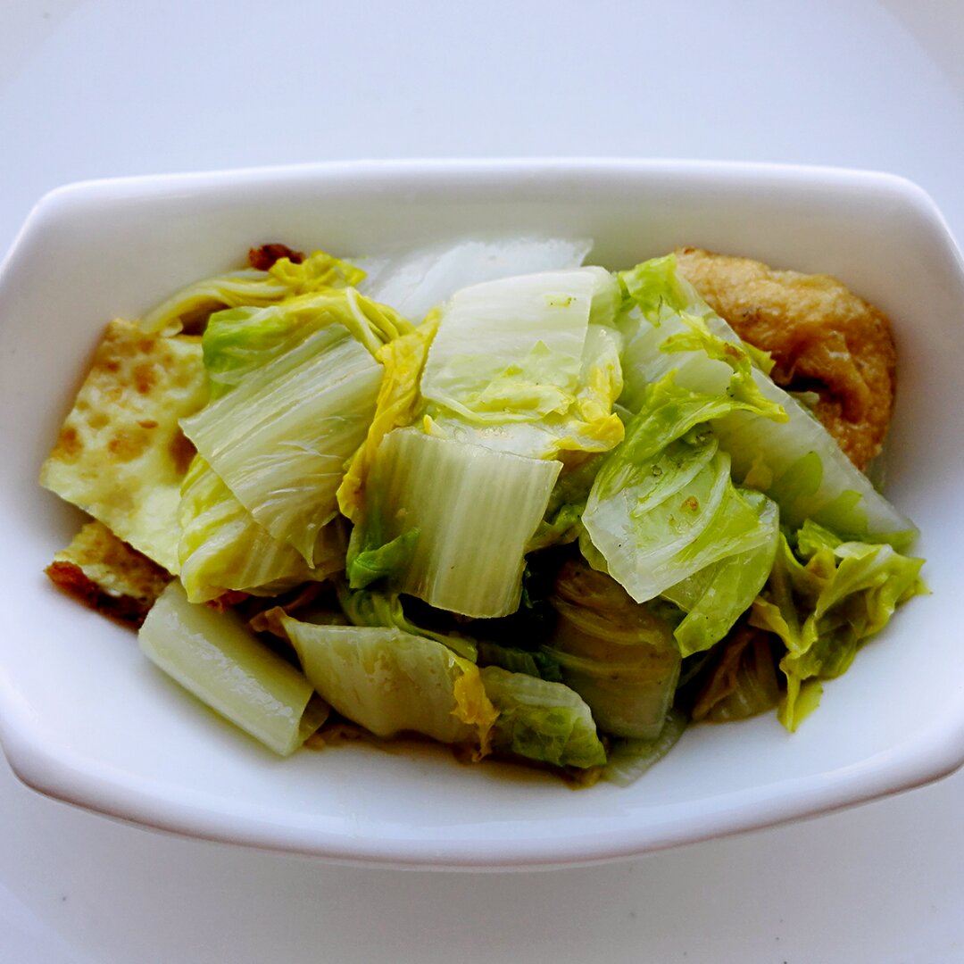 黄芽菜烧油豆腐