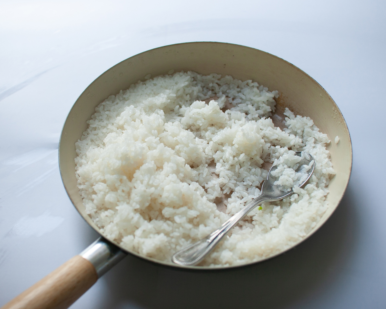 平底锅煮米饭--