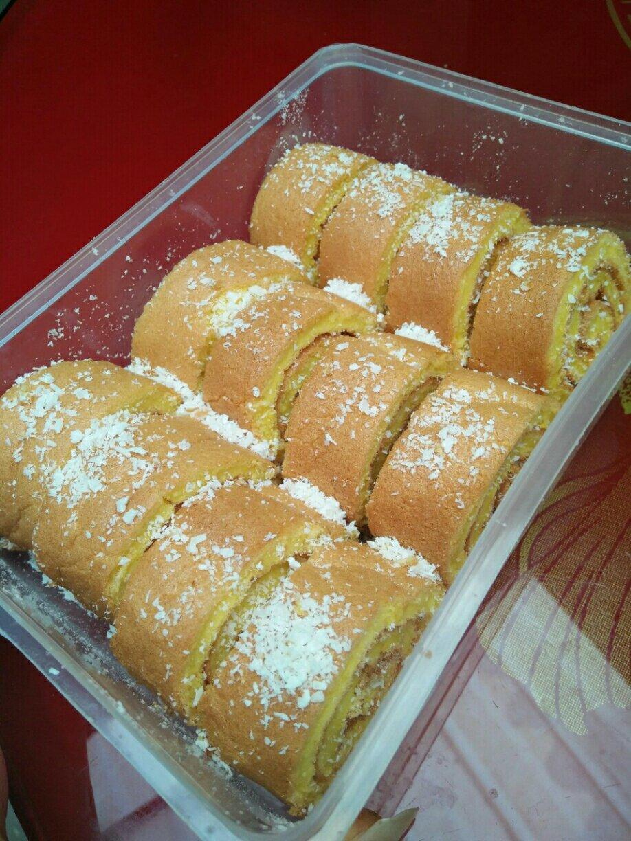 栀-15做的豆沙椰蓉蛋糕卷