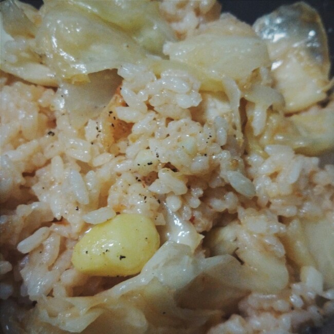 电饭锅虾酱圆白菜焖饭