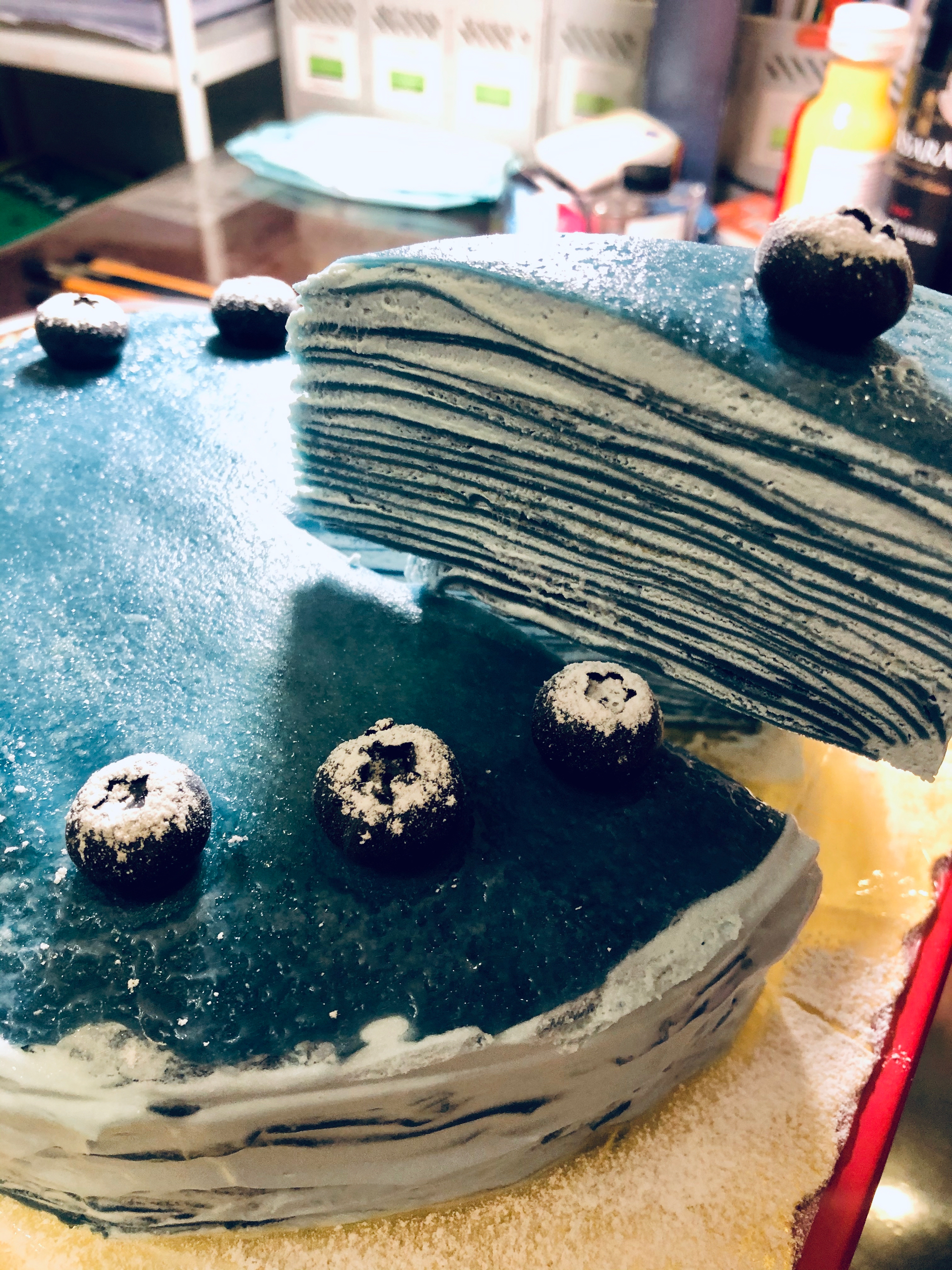 8寸千层蛋糕(蝶豆花)