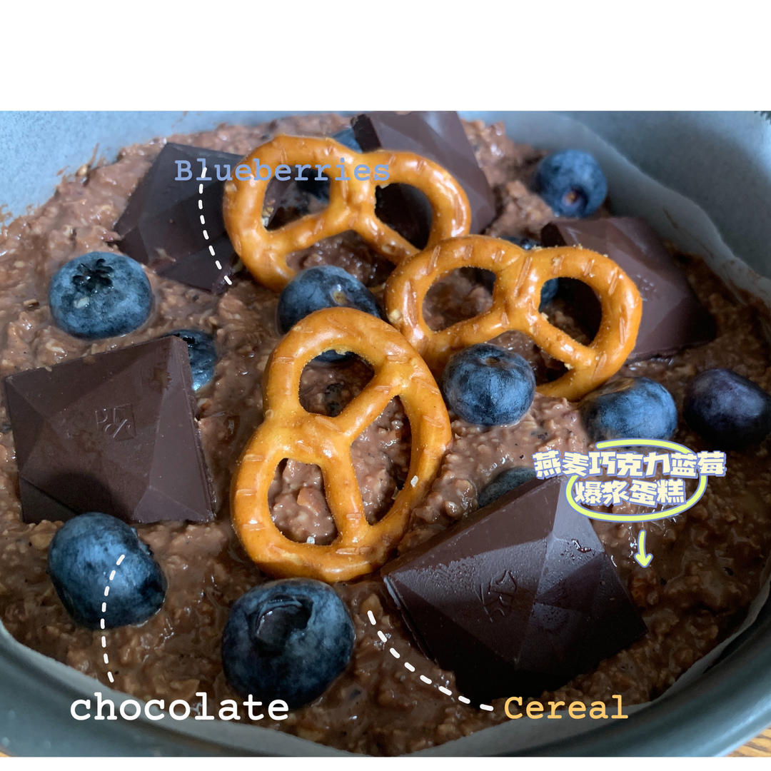💟蓝莓香蕉巧克力燕麦蛋糕｜无油无面粉