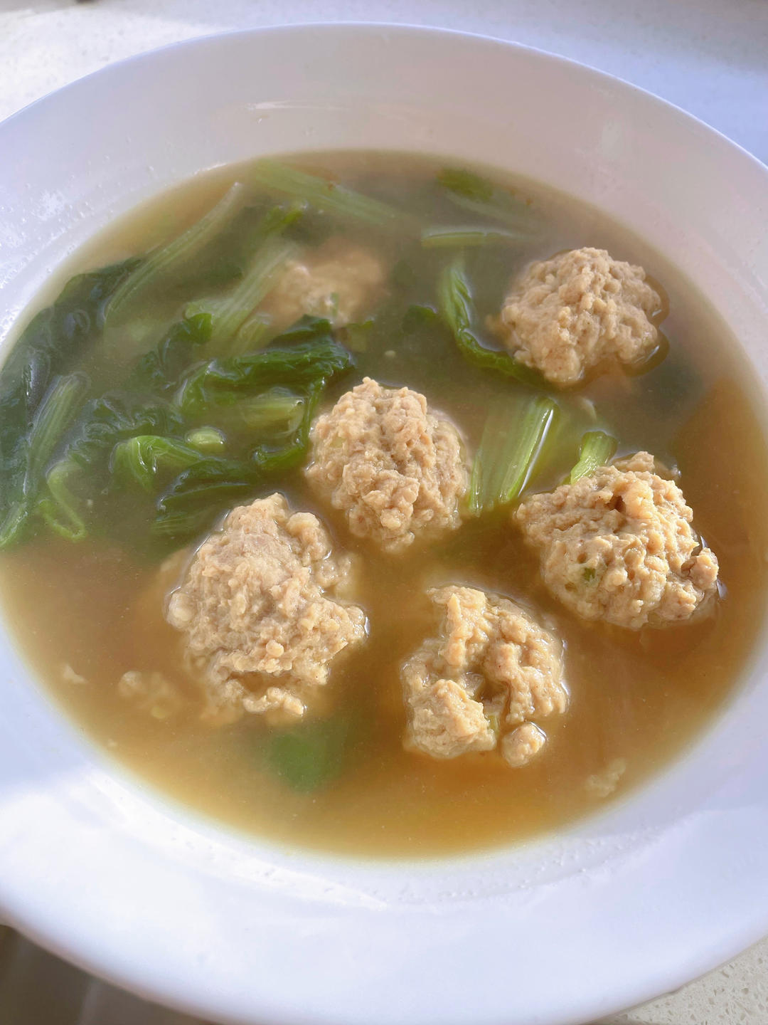 小白菜丸子汤
