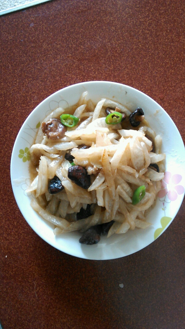 壹②③朩头亾做的白萝卜香菇煮