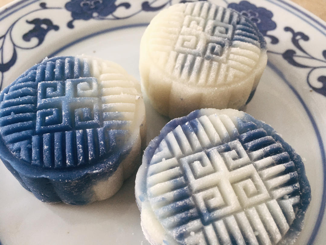免蒸免烤㊙️简单易学丨超美青花瓷冰皮月饼