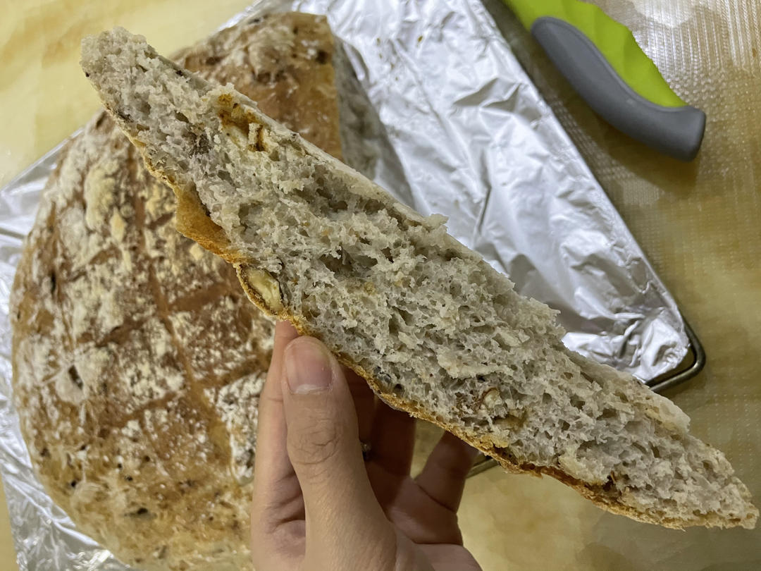 零失败、免揉面、好吃的核桃仁葡萄干欧包