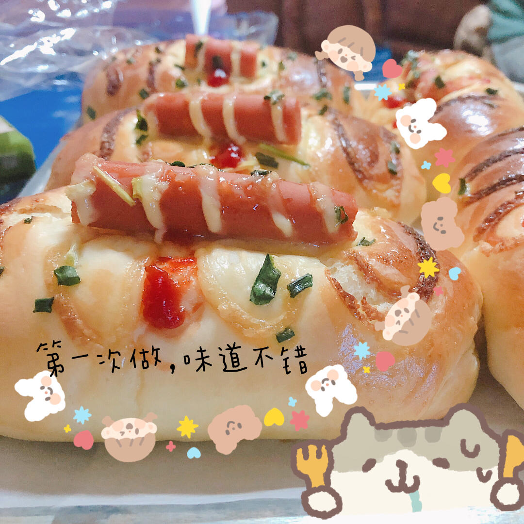 香葱火腿肉松面包