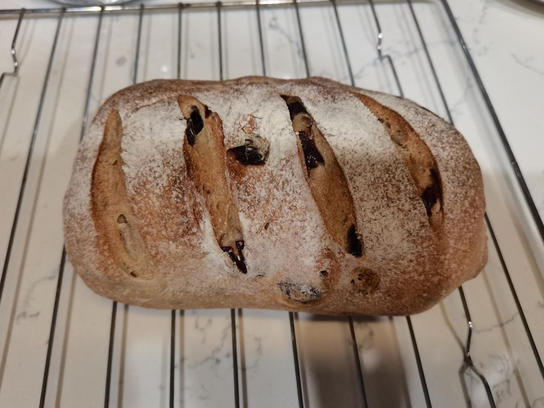 全麦坚果蔓越莓欧包~隔夜发酵