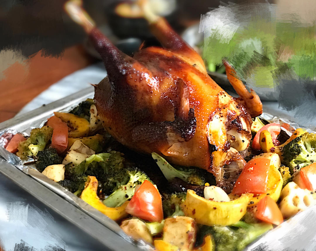 美少女战士z做的简单操作又不失美味的烤鸡烤箱版