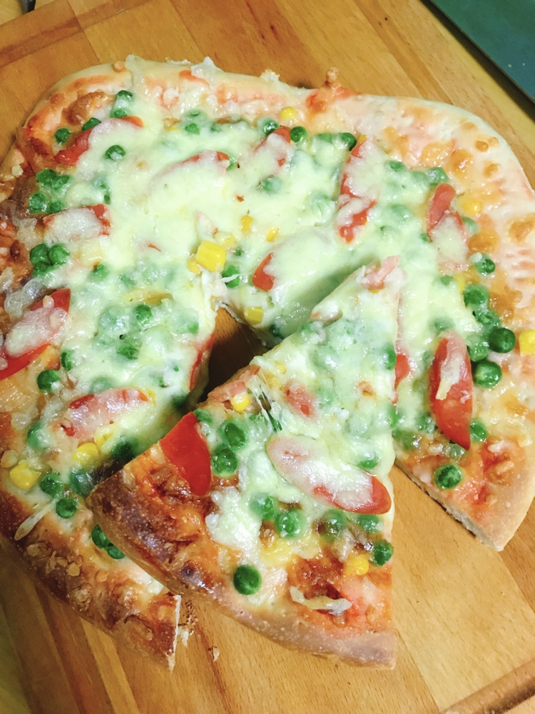 简易版玉米青豆火腿披萨🍕的做法 步骤21