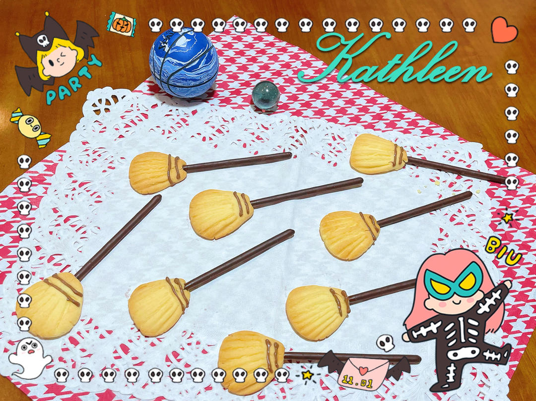 万圣节!女巫的扫帚饼干