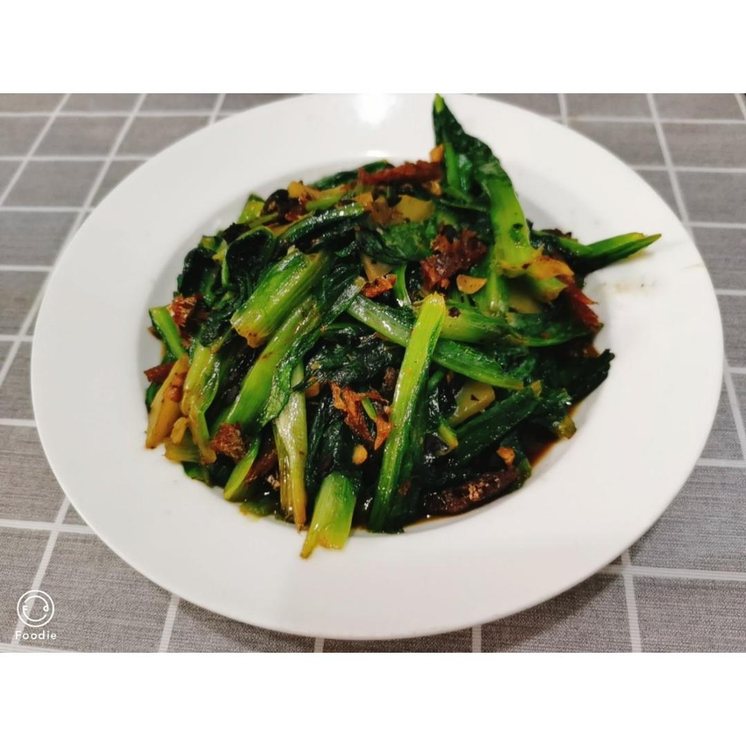 家常菜豆豉鲮鱼油麦菜