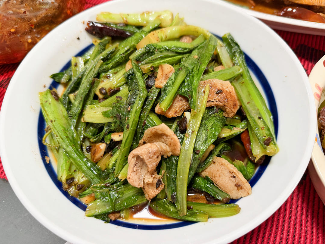 素食亦美味 🥬5分钟搞定一个菜系列(一)『黑豆豉炒油麦菜』