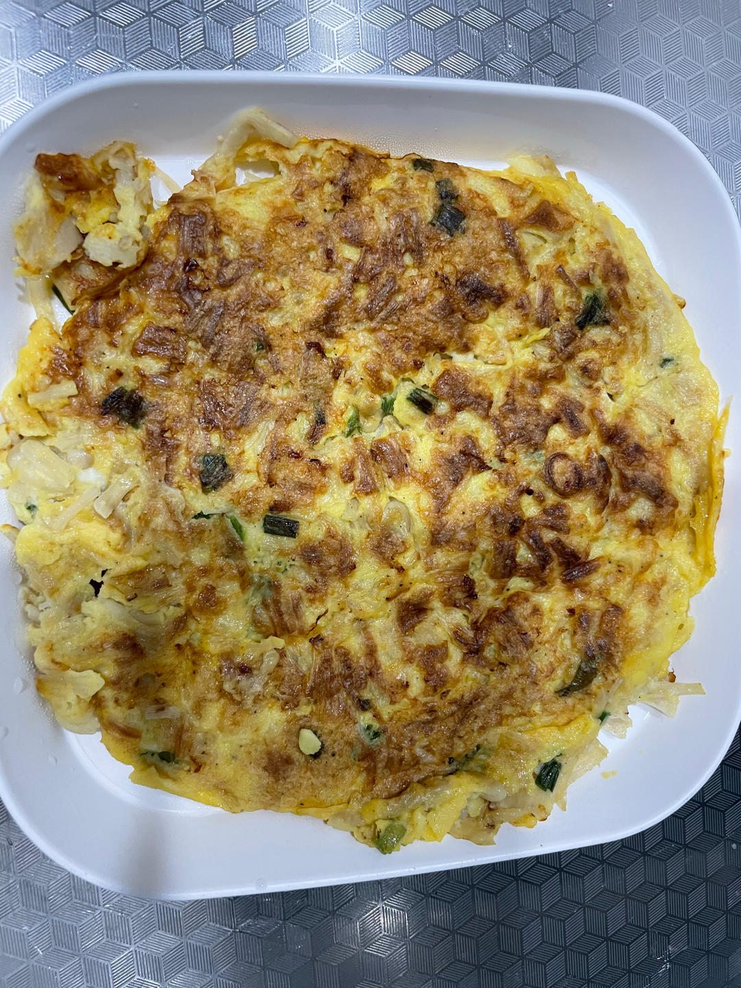 椒盐金针菇鸡蛋饼