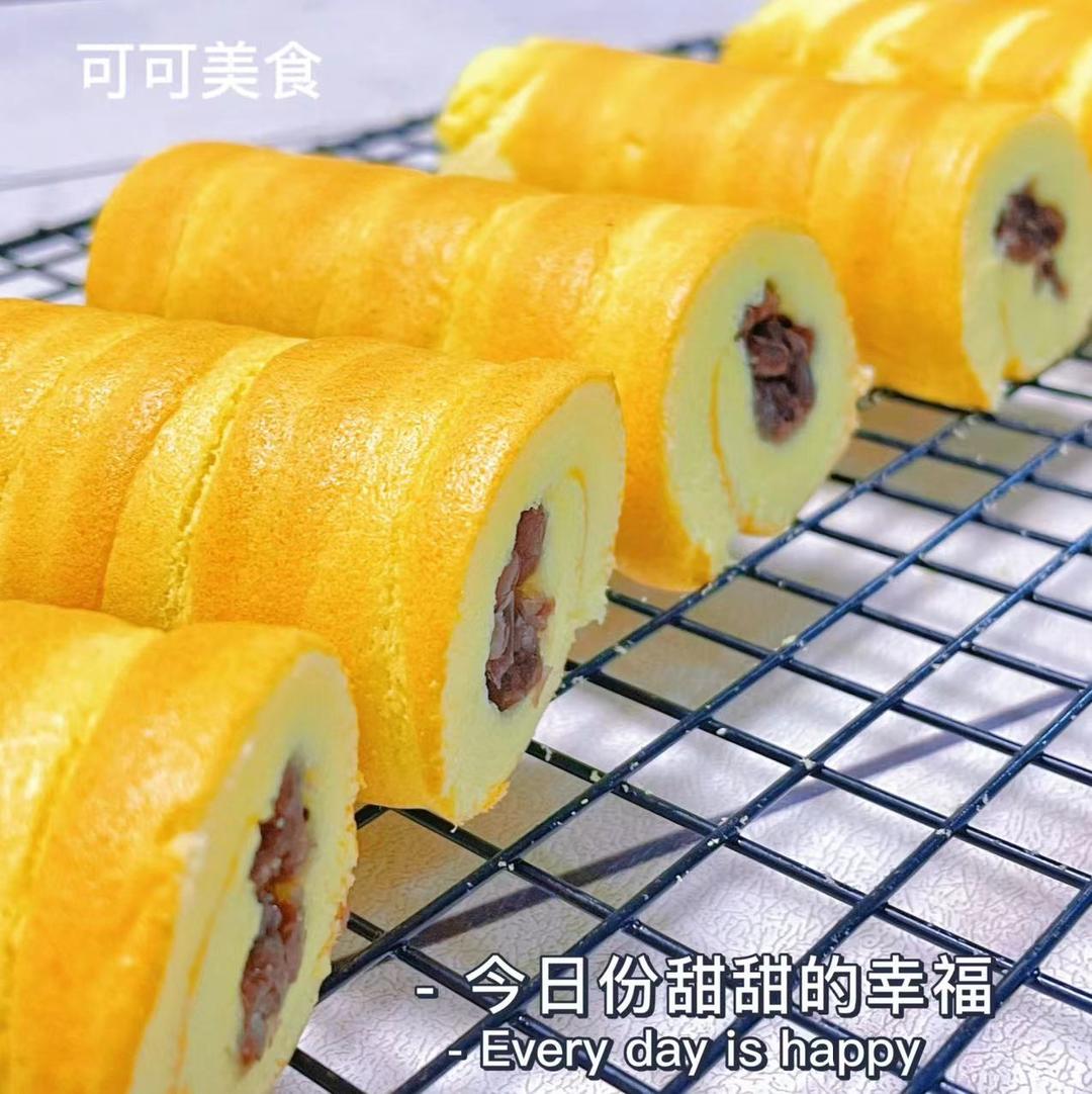 包教包会 做了这个蜜红豆蛋糕卷 我在全小区出名了