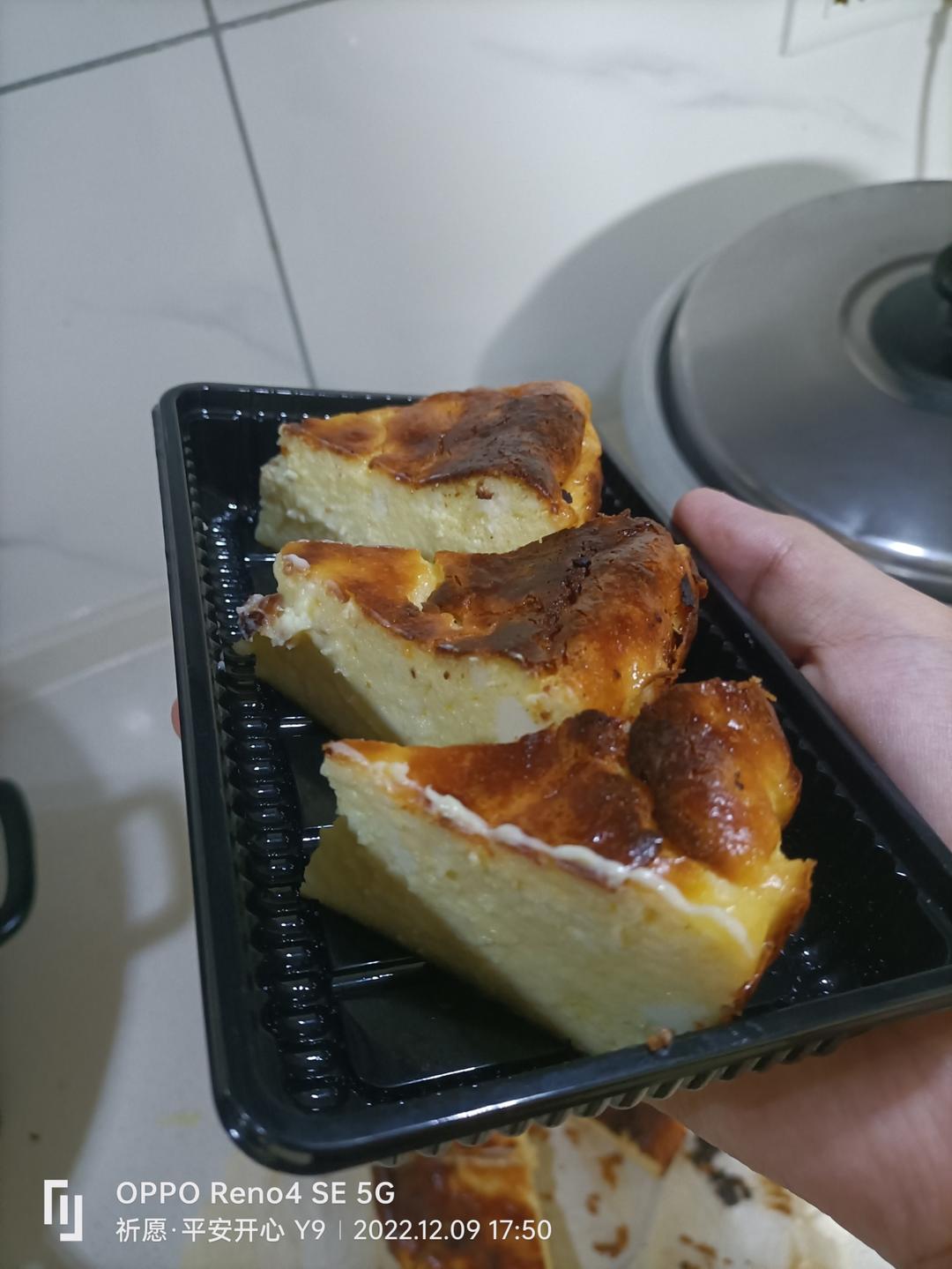 快手的网红basque cheesecake巴斯克焦芝士蛋糕