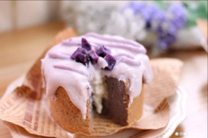 紫薯芋泥布丁奶盖蛋糕①温柔淡紫色戚风 | c76烤箱食谱的做法 步骤15