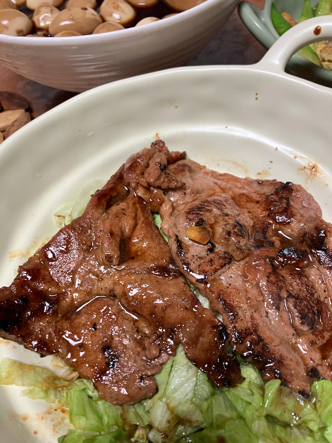 自用香煎梅花肉的做法