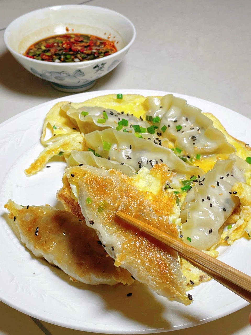 现包现煎抱蛋煎饺&附煎饺的包法