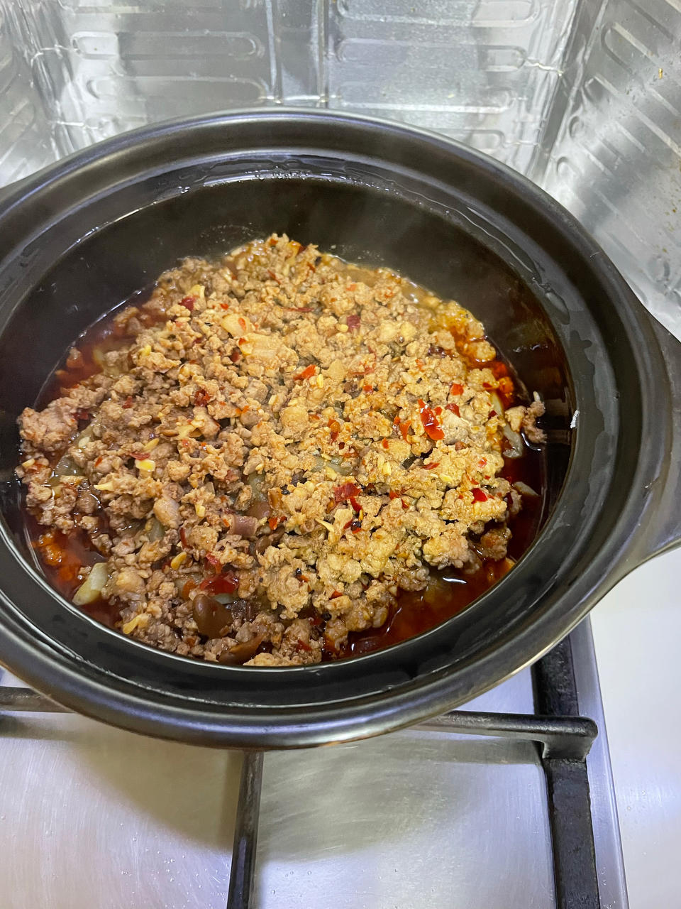 肉末茄子豆腐煲