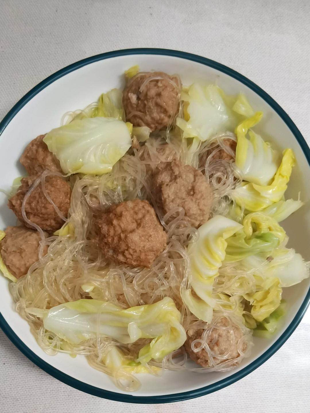 大白菜烧自制口感Q弹肉丸子