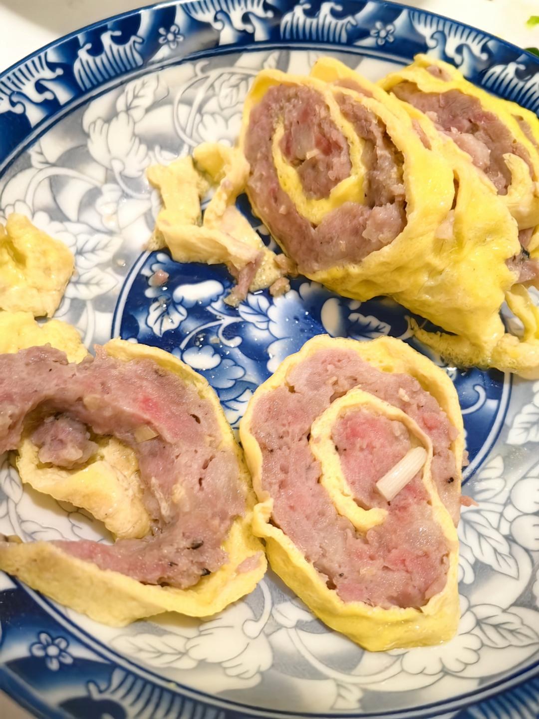 小时候年夜饭必备菜：清蒸鲜肉鸡蛋卷