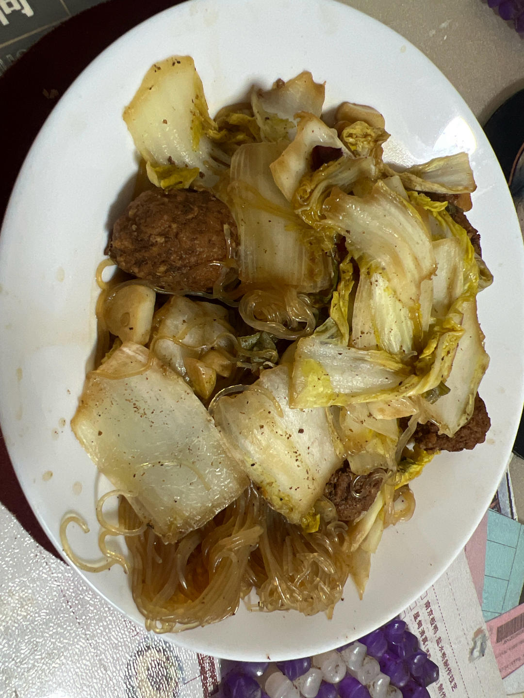 白菜粉条炖丸子