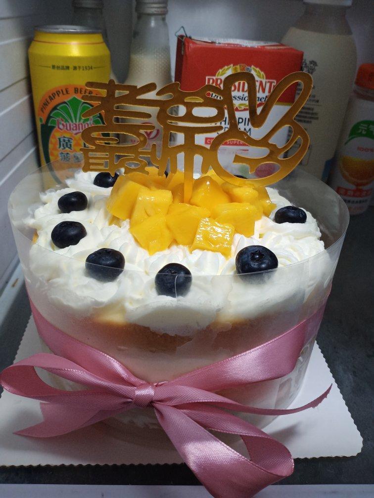 简单奶油蛋糕水果裸蛋糕