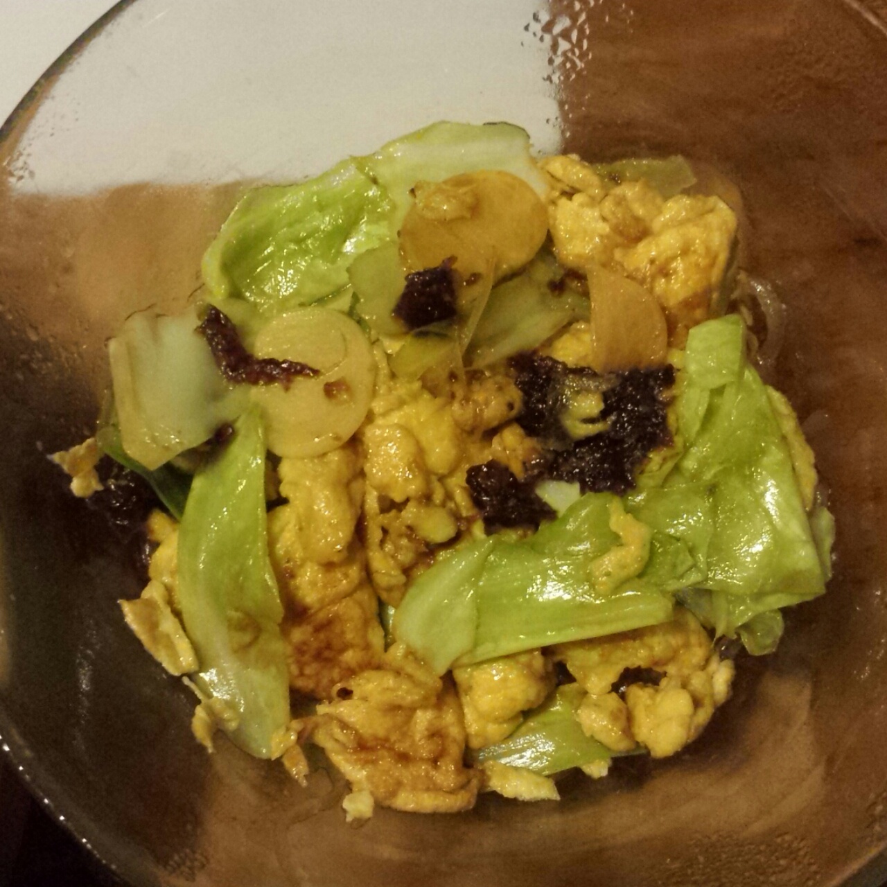 包菜粉丝炒鸡蛋