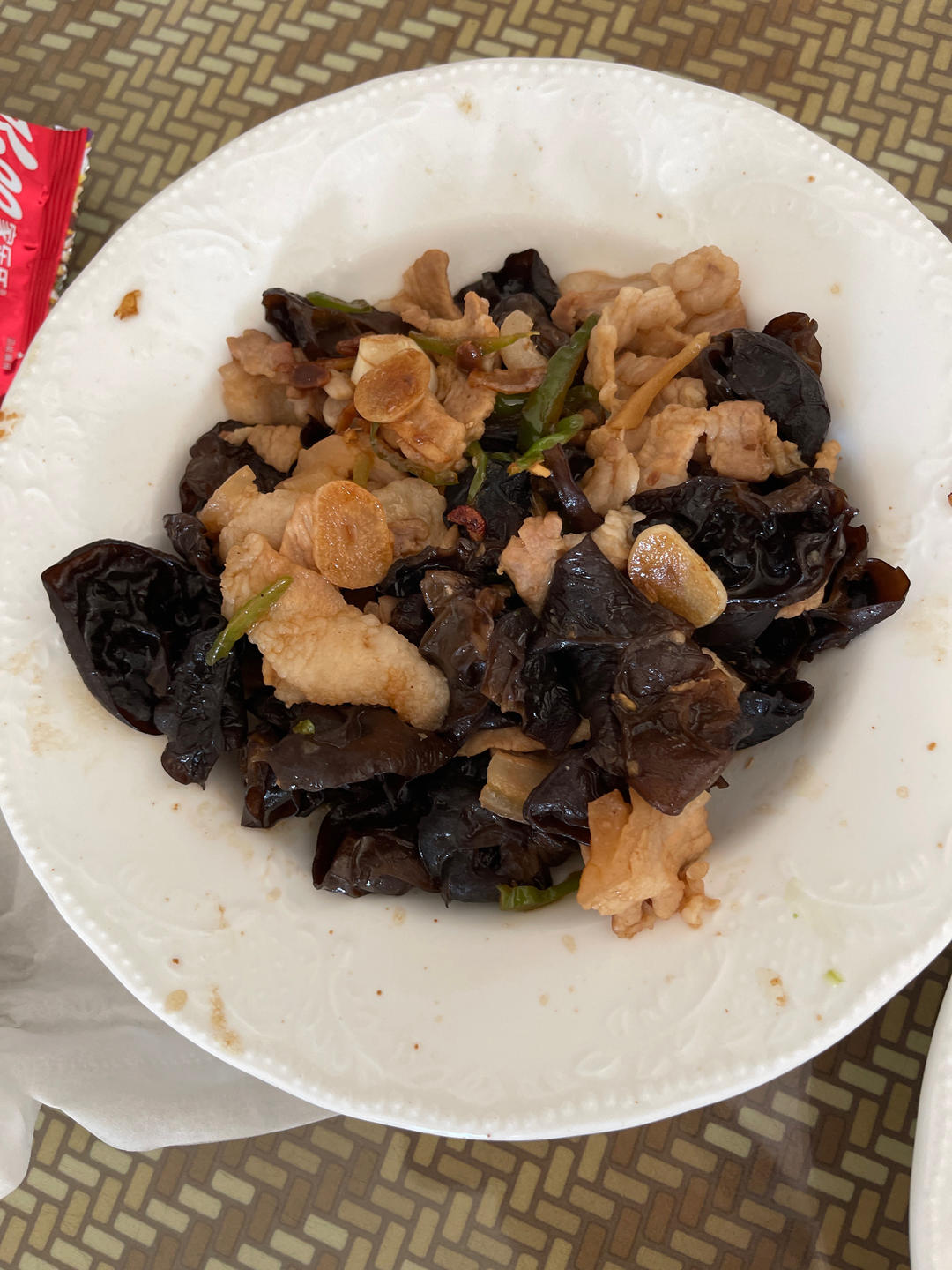 木耳杏鲍菇炒肉丝