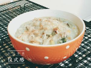 皮蛋虾仁瘦肉蘑菇粥的做法 步骤6