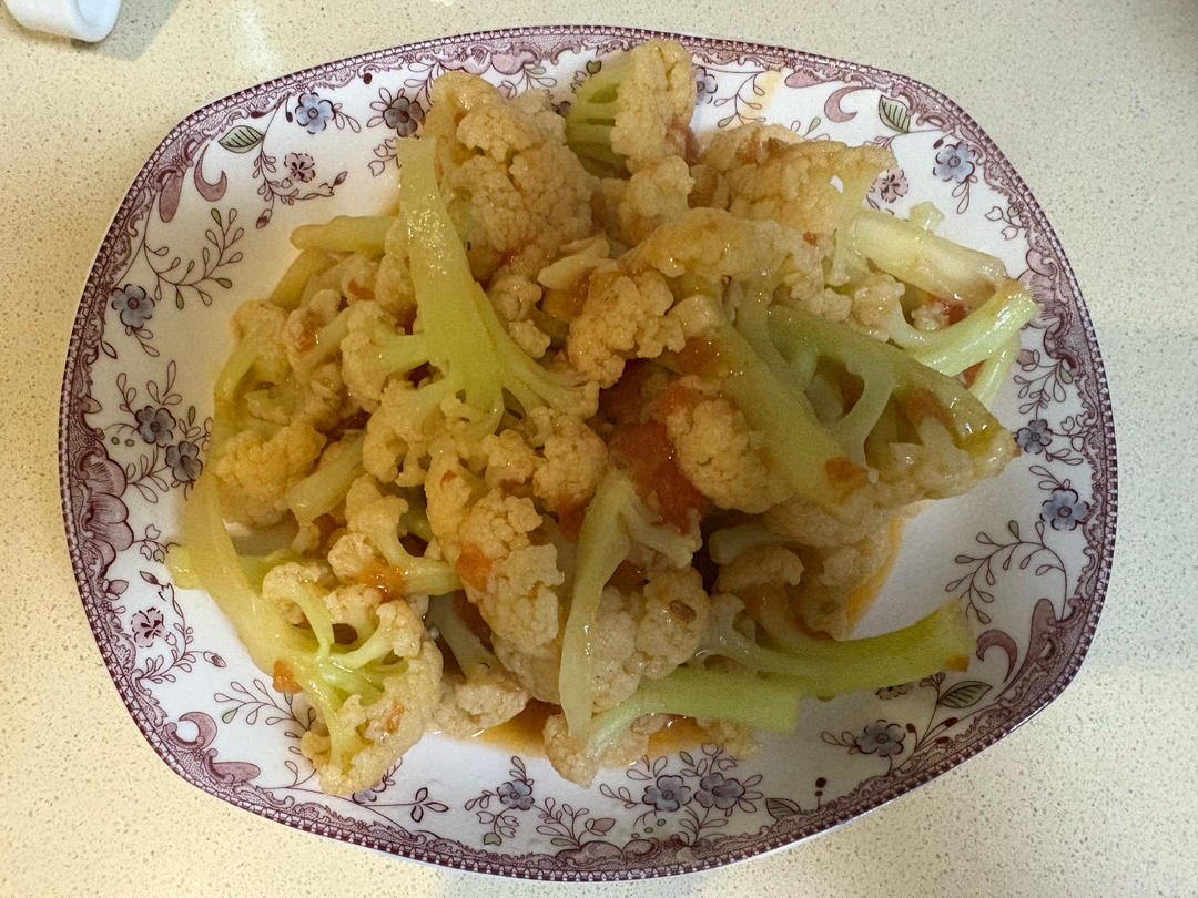 有机花菜炒西红柿