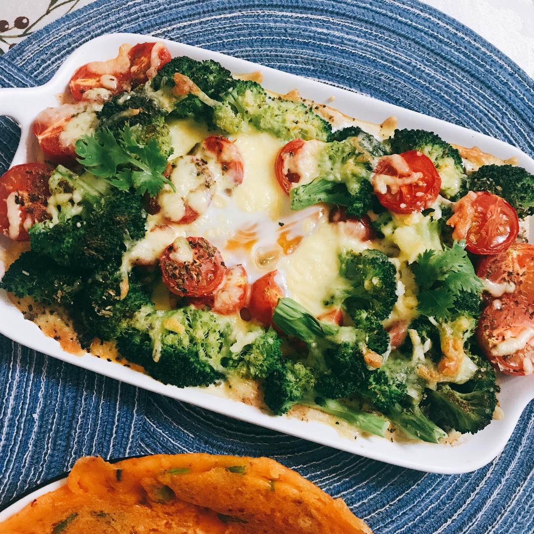 卧蛋咸蔬烤燕麦【健康一锅端】