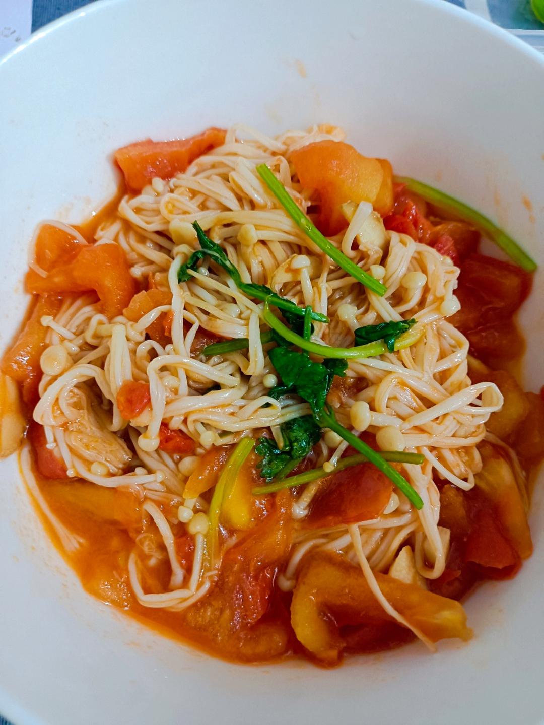 西红柿炒金针菇（绝配）