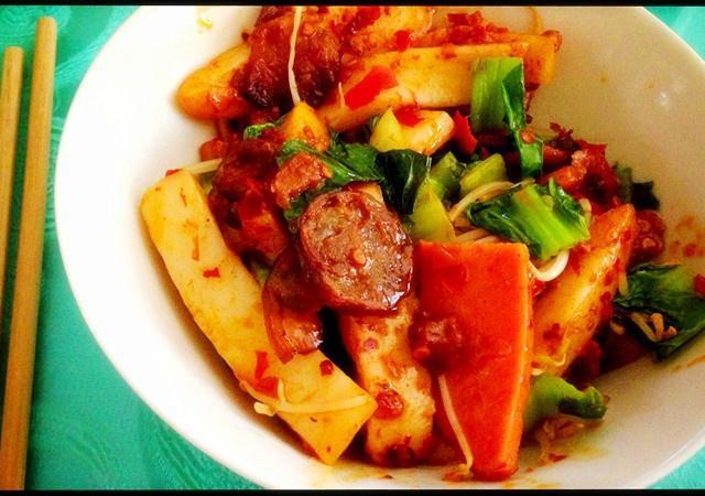 辣炒饵块粑的做法