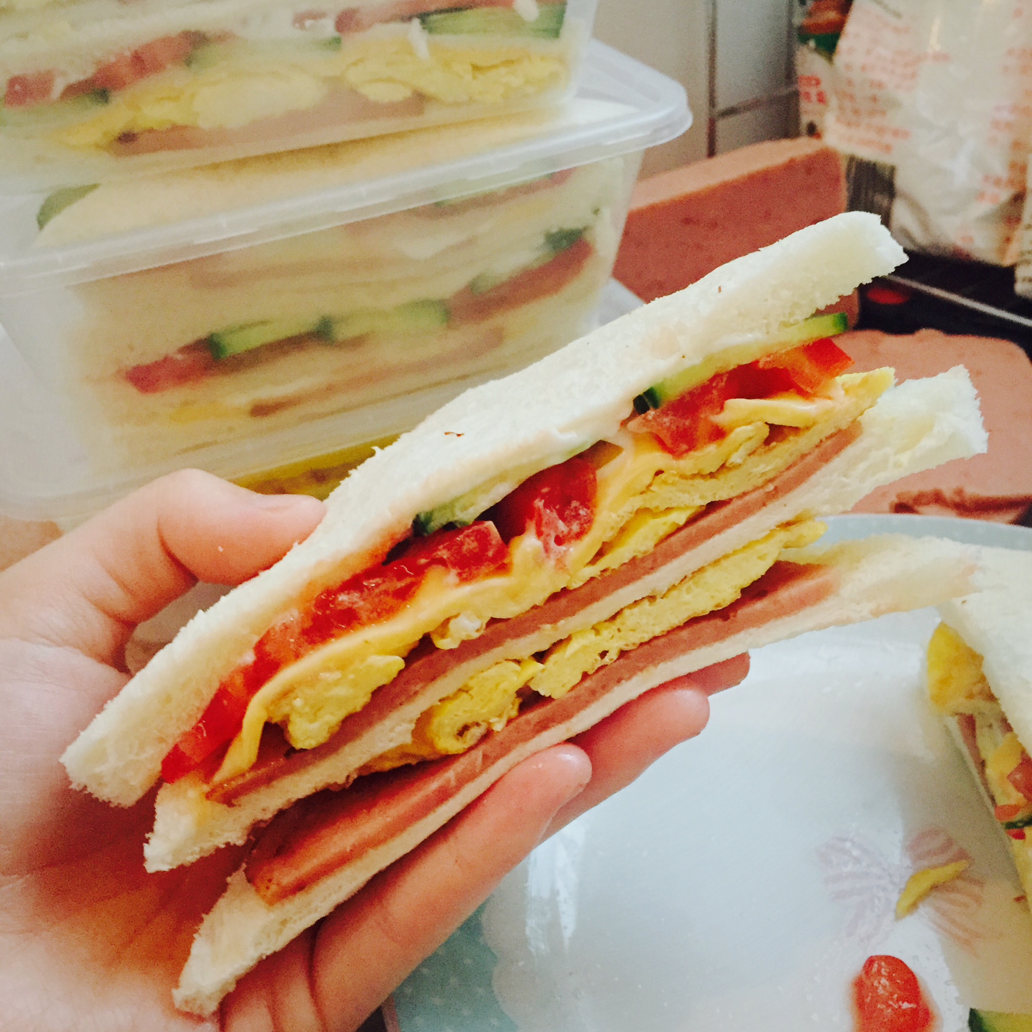 火腿芝士蛋三文治