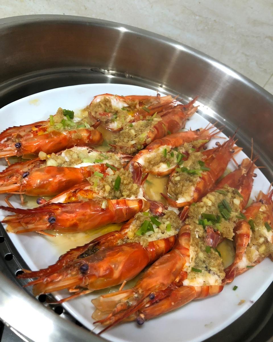 蒜蓉蒸虾