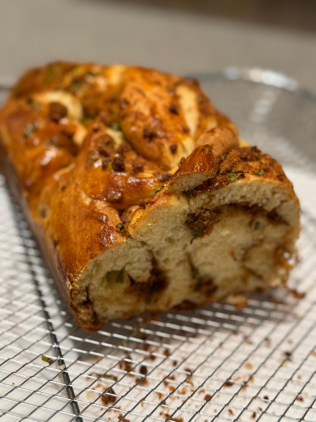 香葱肉松手撕吐司