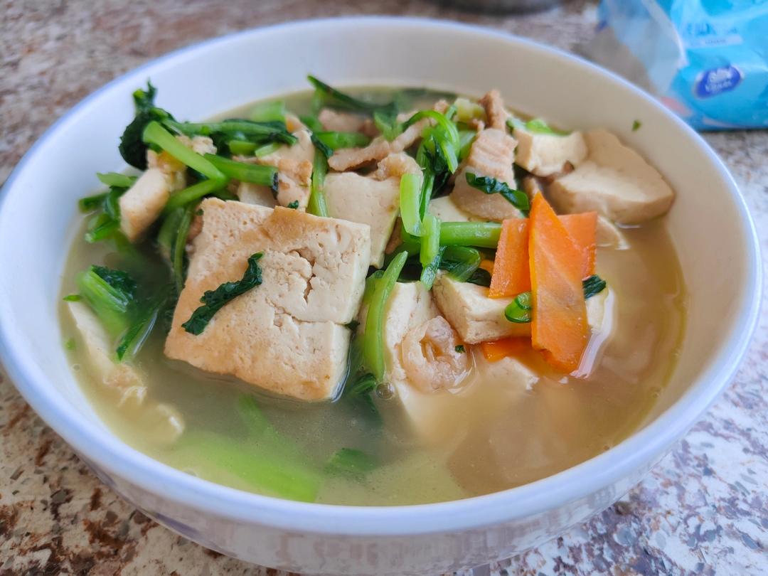 小白菜海米炖豆腐