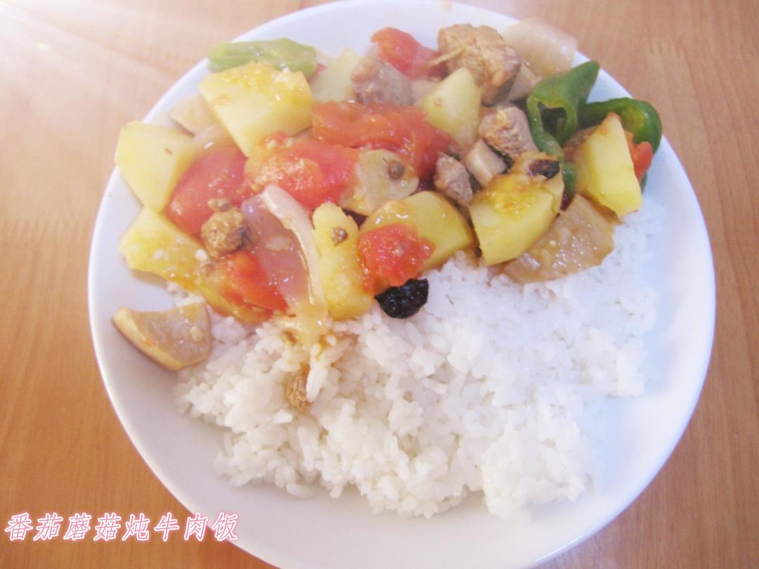 番茄蘑菇炖牛肉饭的做法