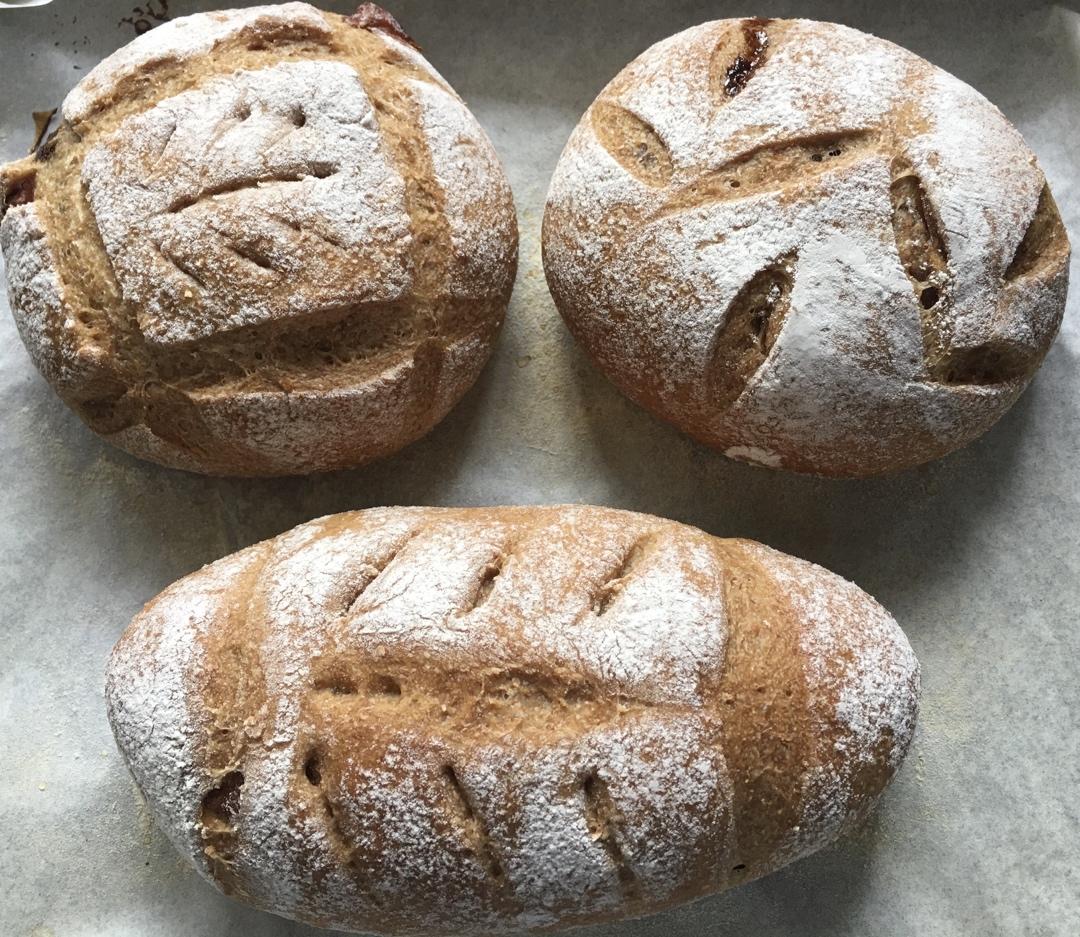 全麦蔓越莓软式欧包（免揉）