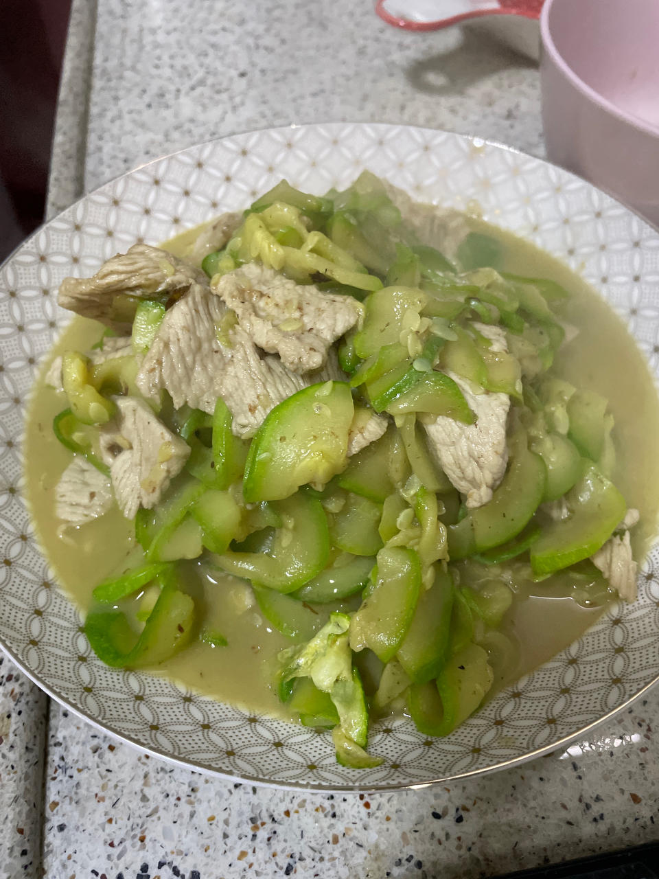 西葫芦炒肉片