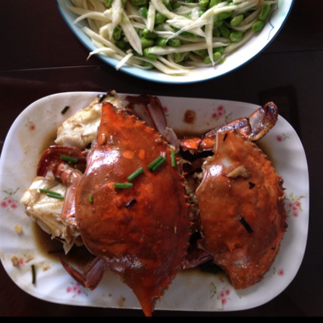 姜葱炒梭子蟹