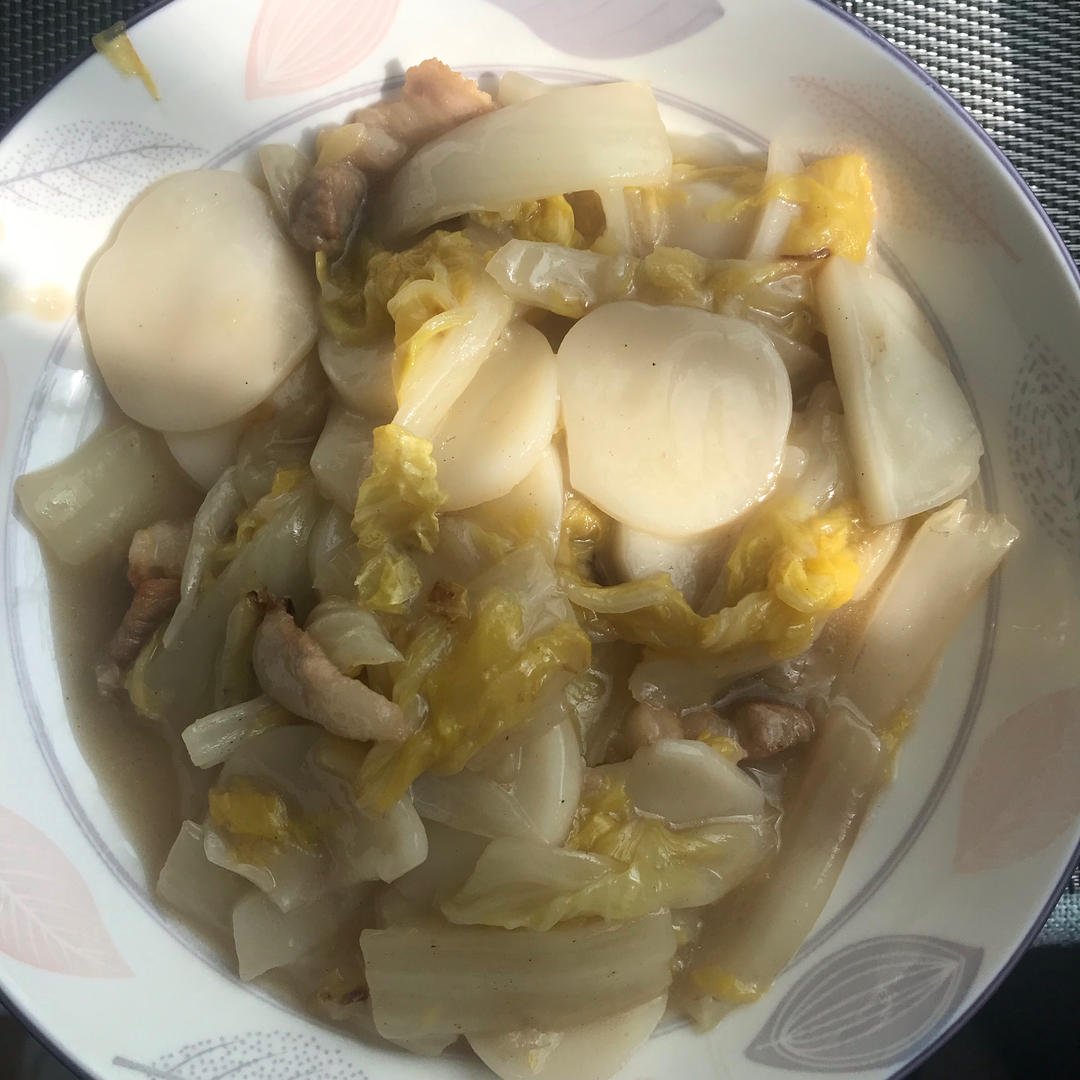 肉丝白菜炒年糕