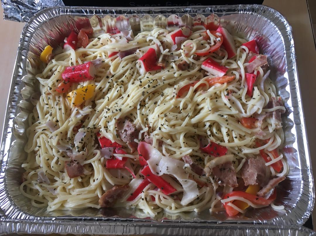 白蘑菇奶油培根意面